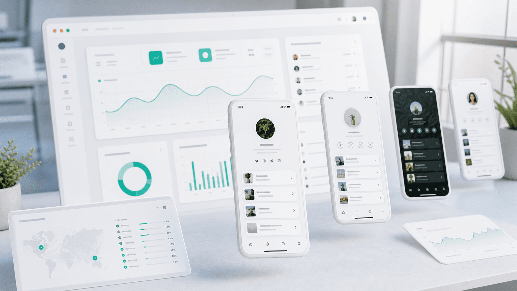 TapDock dashboard and mobile bio page previews